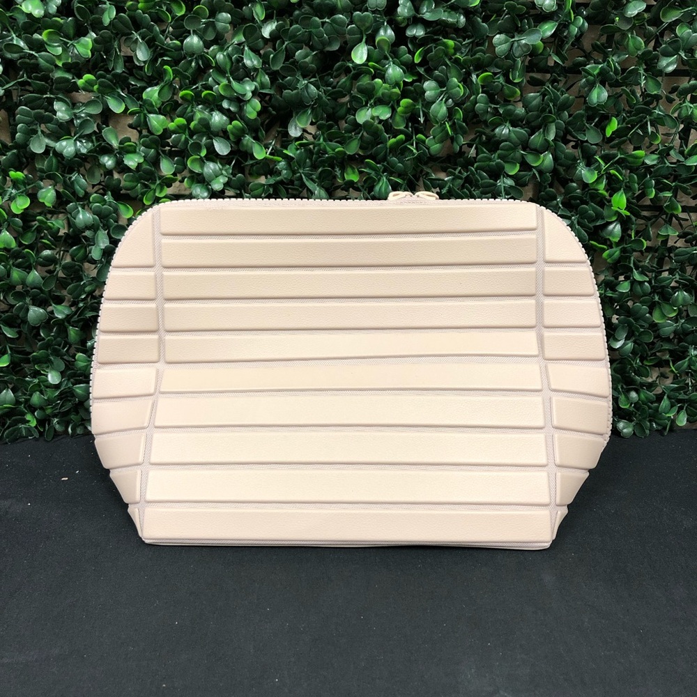 Classic Quilted Cosmetic Bag in Light Beige